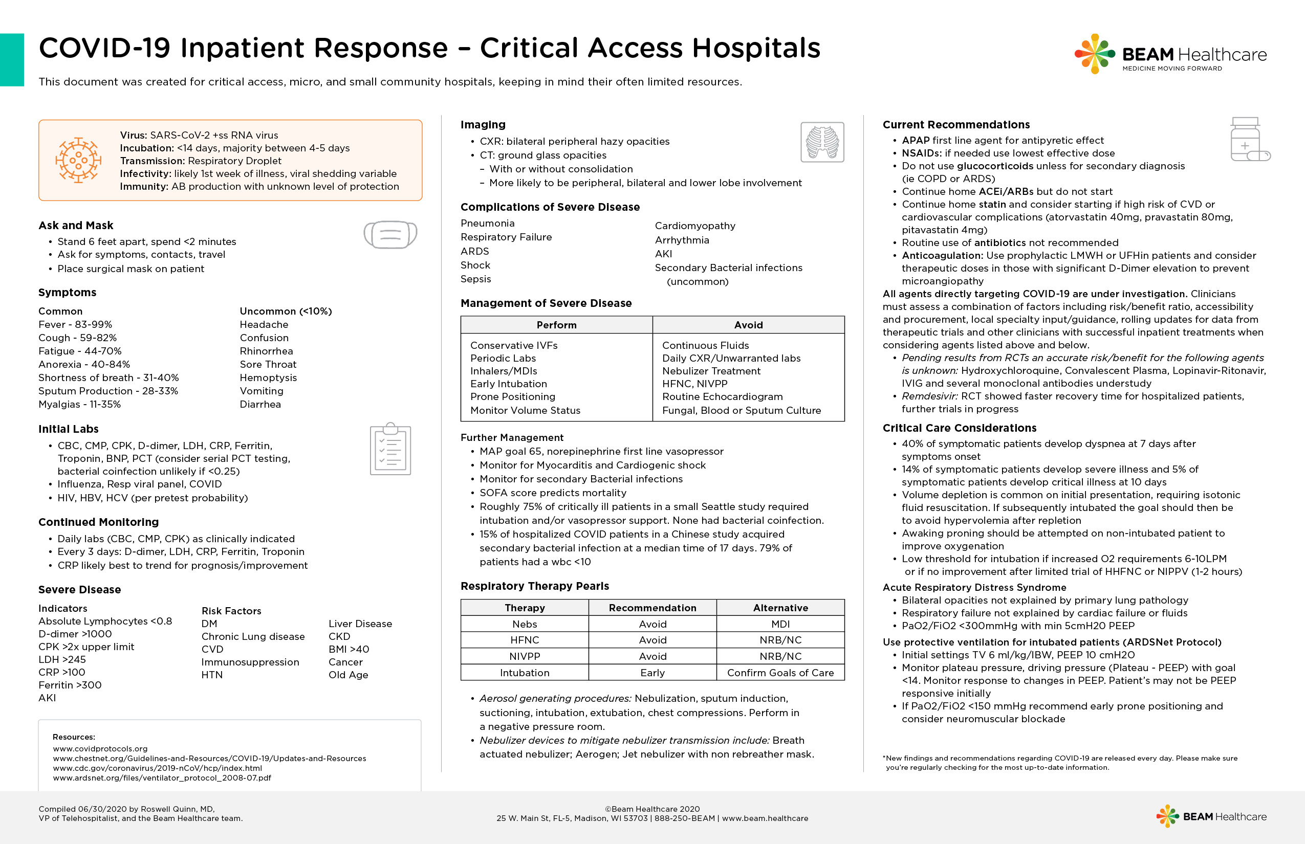 COVID Inpatient Response document