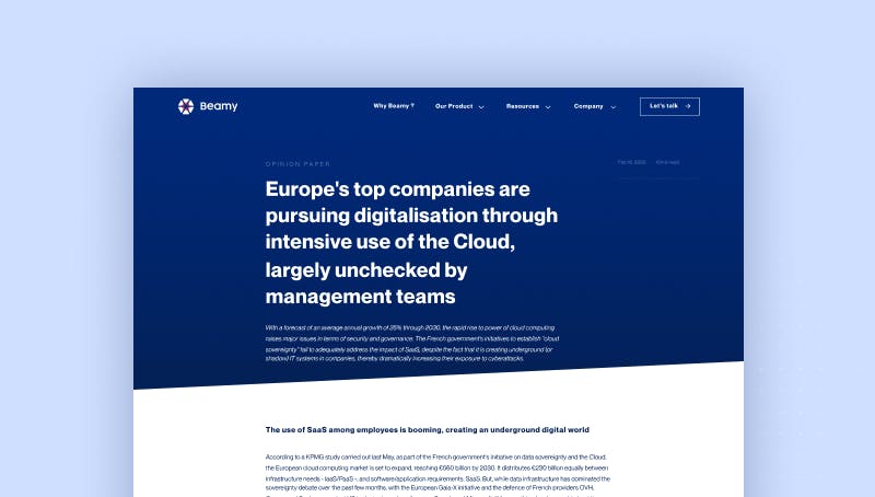 Europe's top companies are pursuing digitalisation through intensive use of the Cloud, largely unchecked by management teams