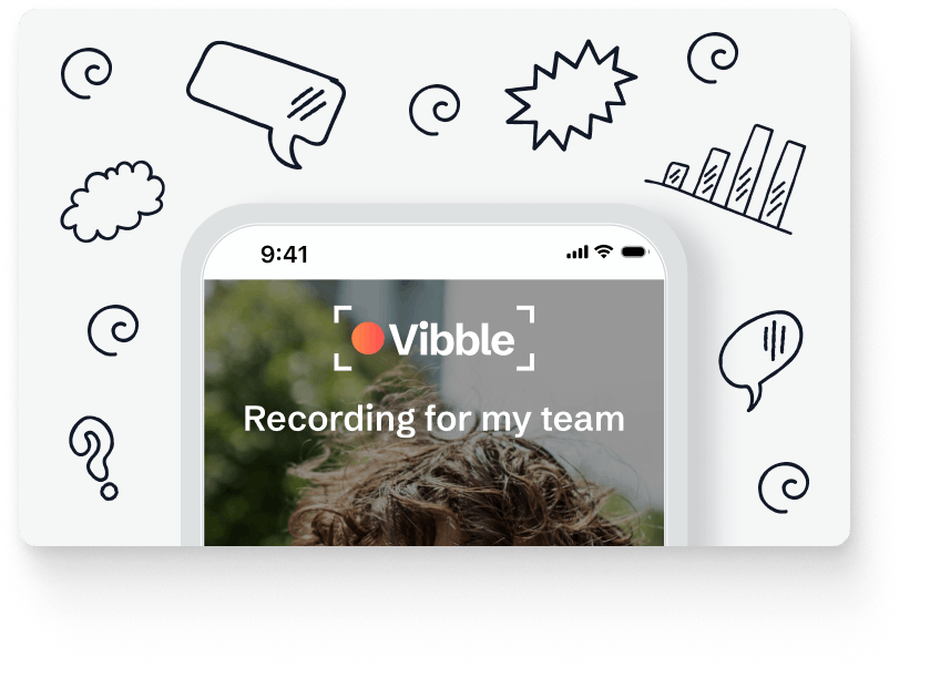 An impression of the Vibble app, highlighting the story of Vibble from scribble to Vibble