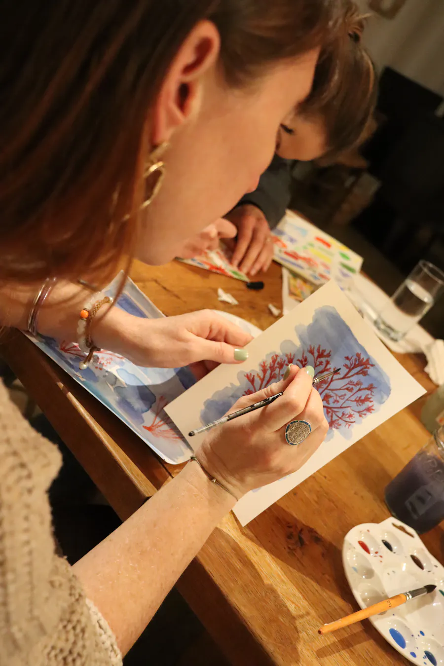 Atelier aquarelle en cours