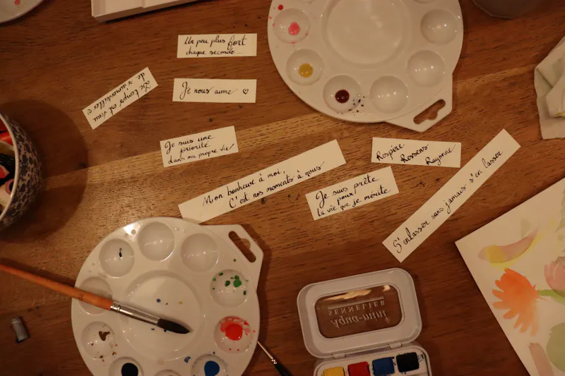 Mantras sur table