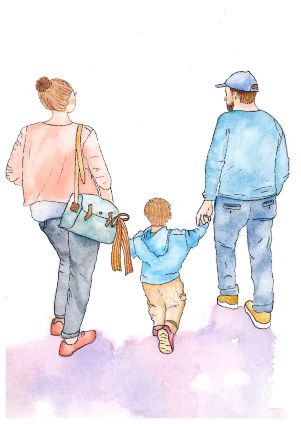 Carte famille aquarelle