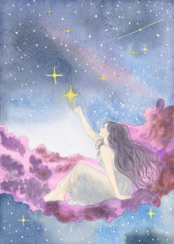 Rêve d'étoiles aquarelle