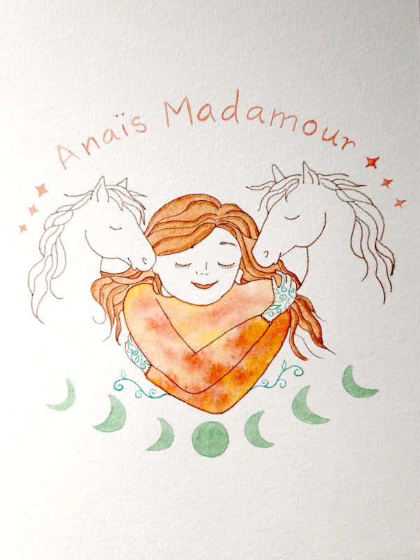 Logo aquarelle Anaïs Madamour - cœur