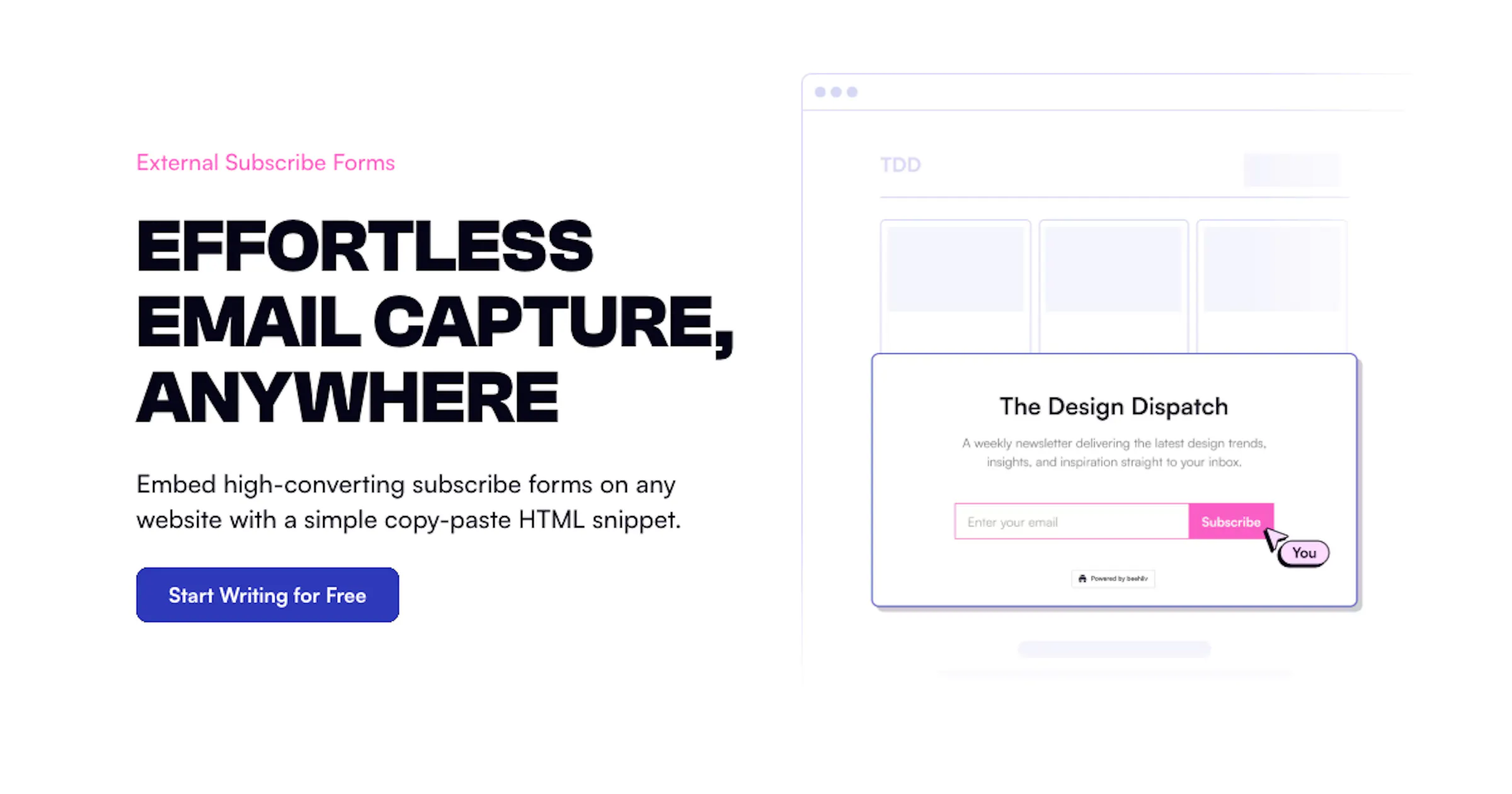 Email Subscription Forms & Capture Tools | beehiiv