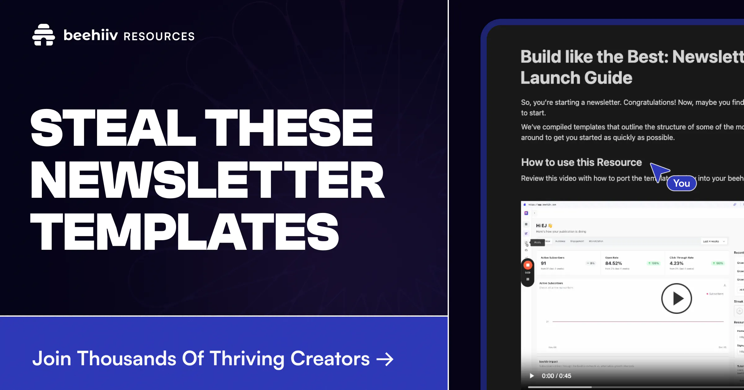 Quickstart Newsletter Templates from beehiiv