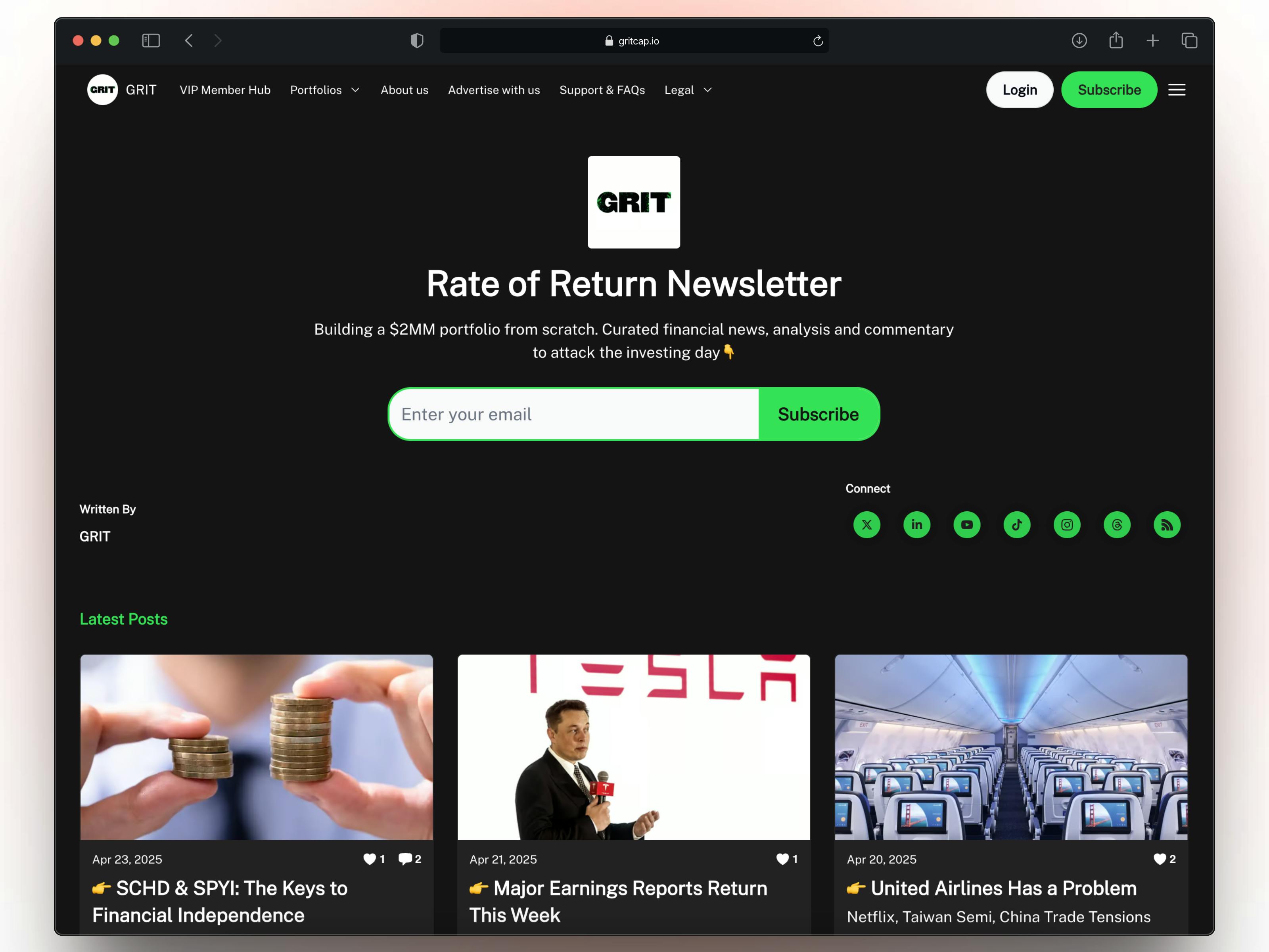 Rate of Return (GRIT)
