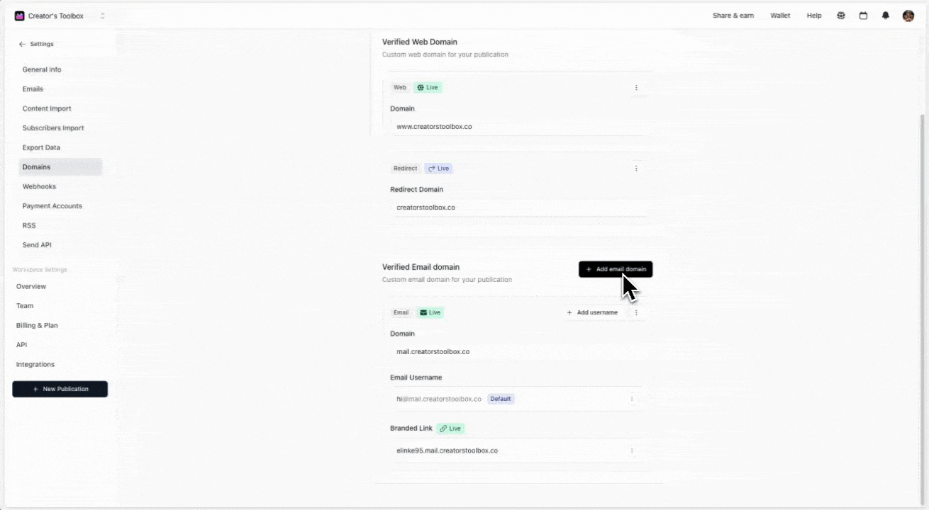 Multiple Sending Domains