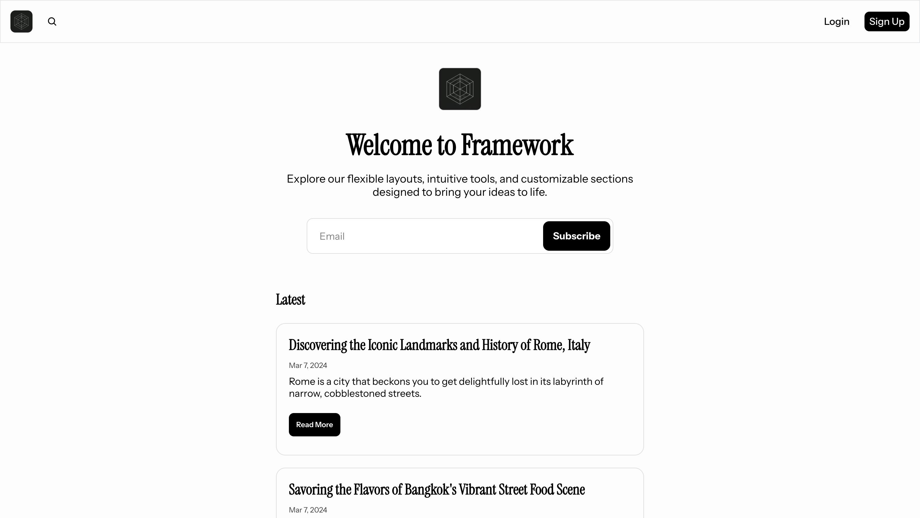 A clean, modern template designed for simple blogs and personal newsletters.
