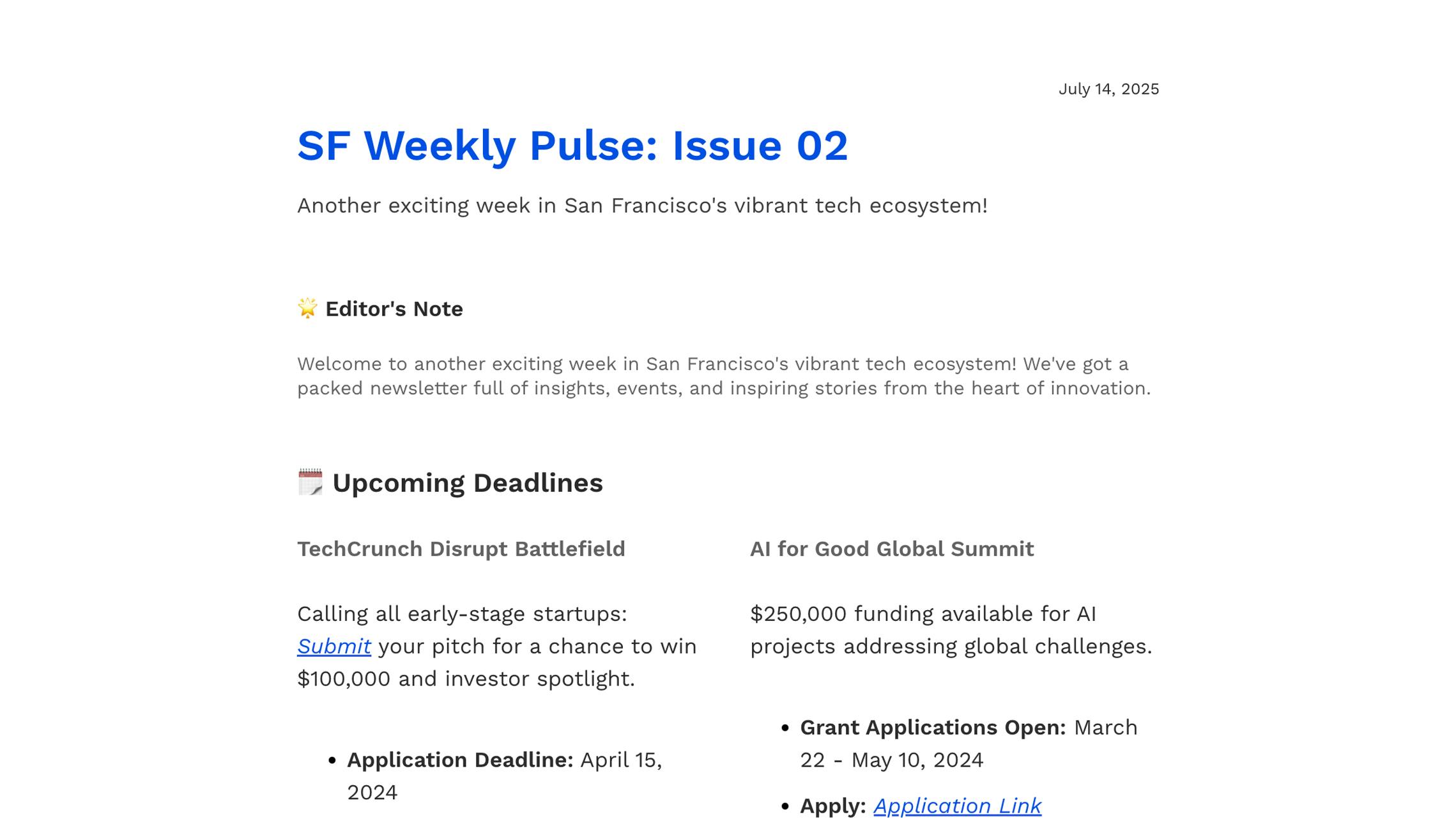 Tech News Template With Metrics And Data