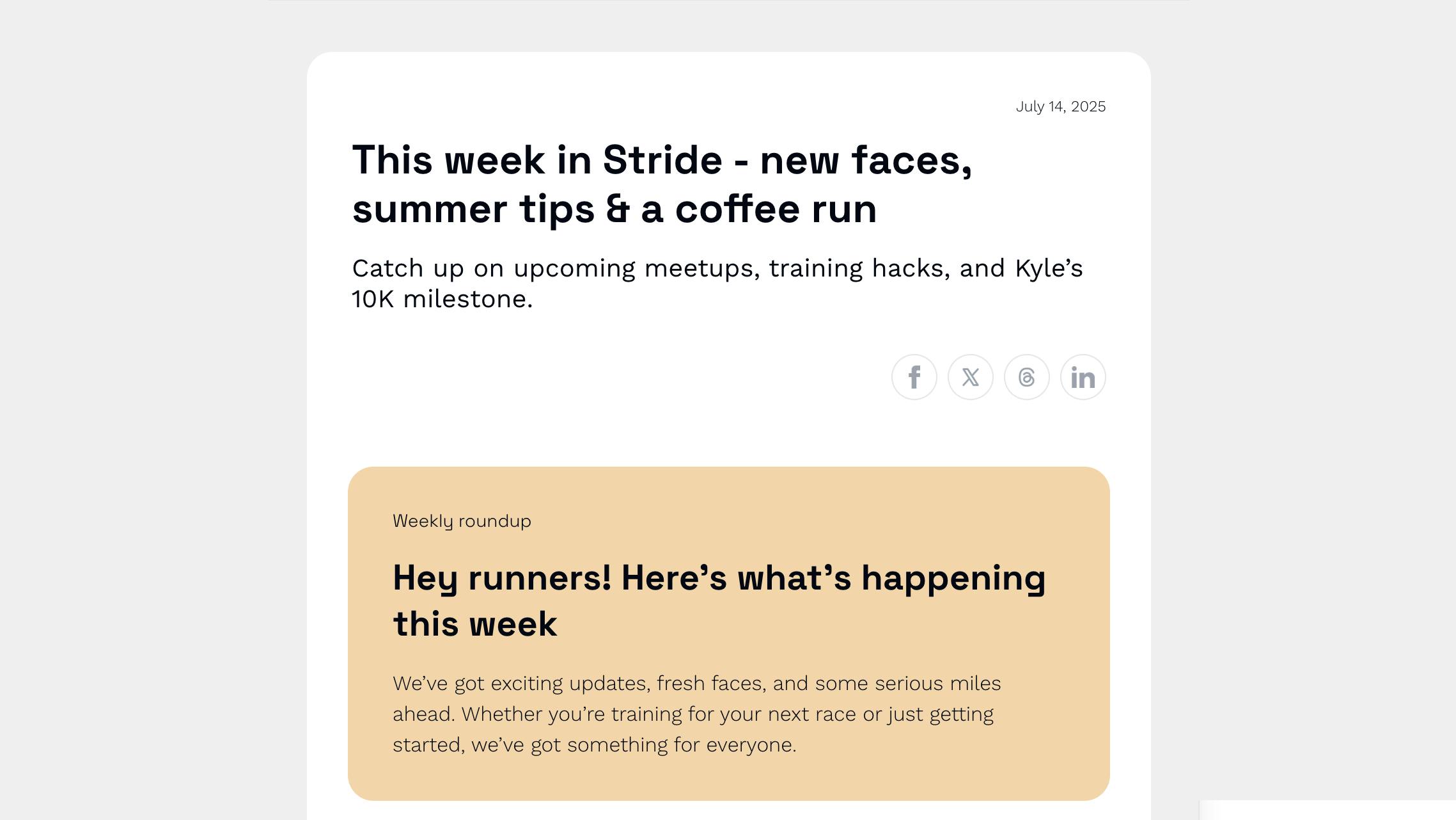 Community news & updates template