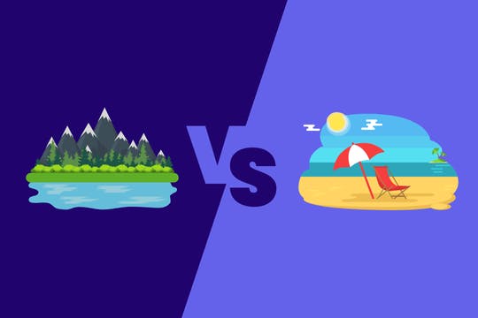 Card thumbnail This or That - Mountain or Beach