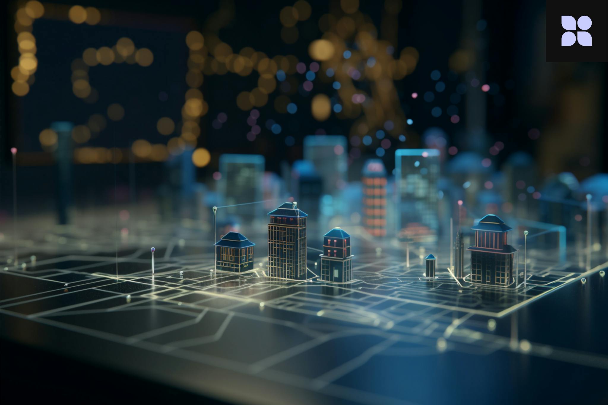 batiment sur une carte sim pour illustrer l'ia 