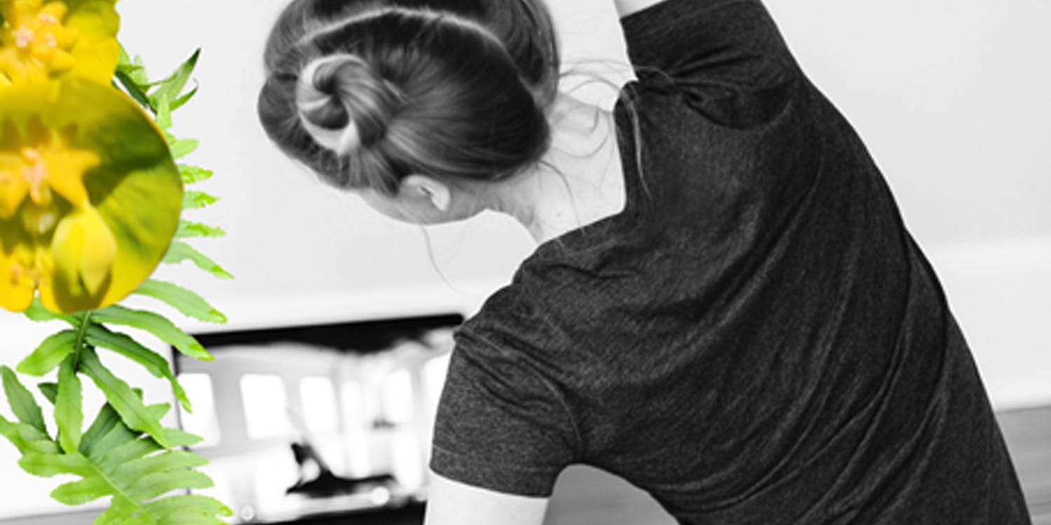 Person breathing mindfully