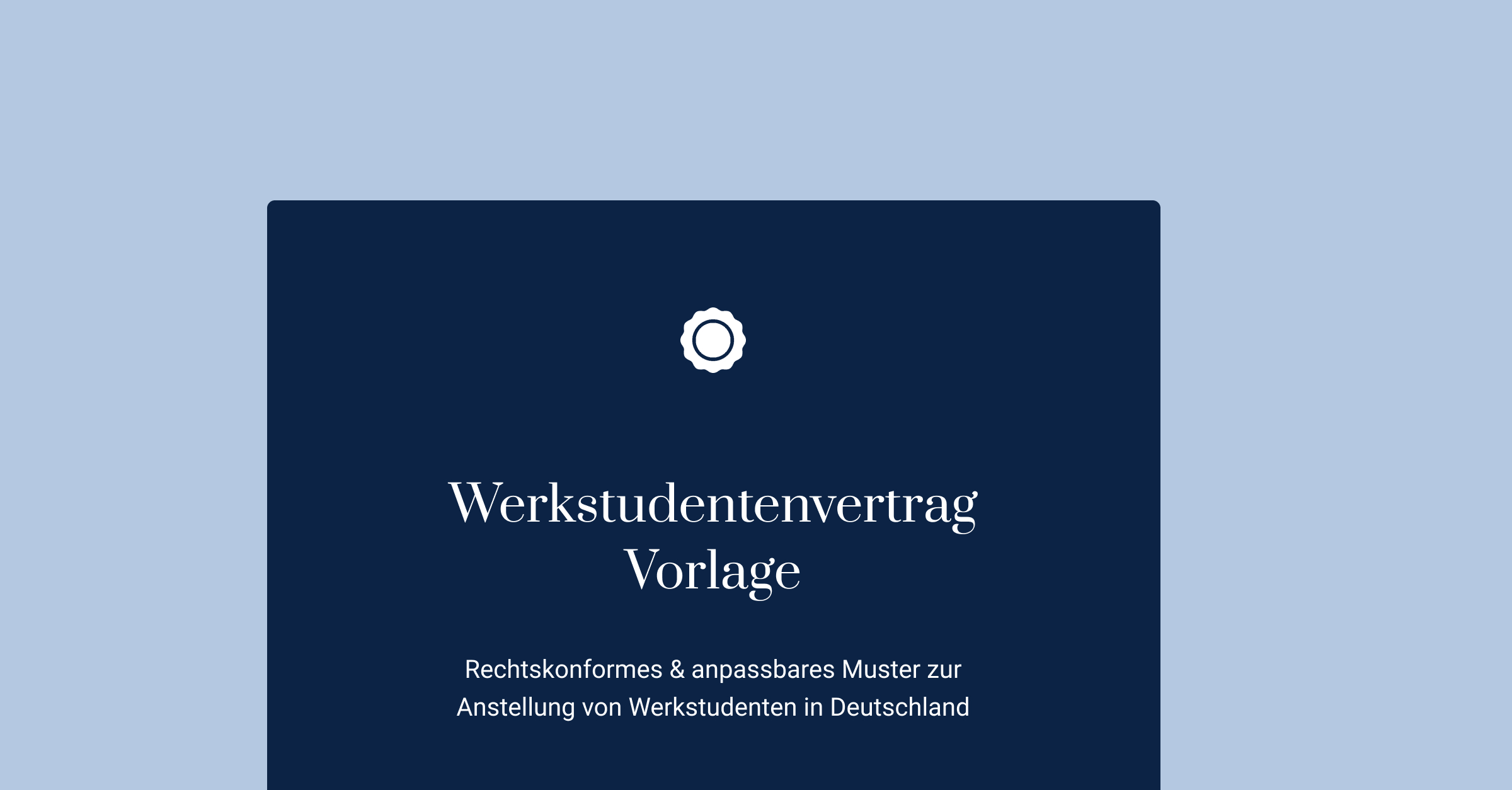 Werkstudentenvertrag: Muster & Vorlage Als PDF Oder Word