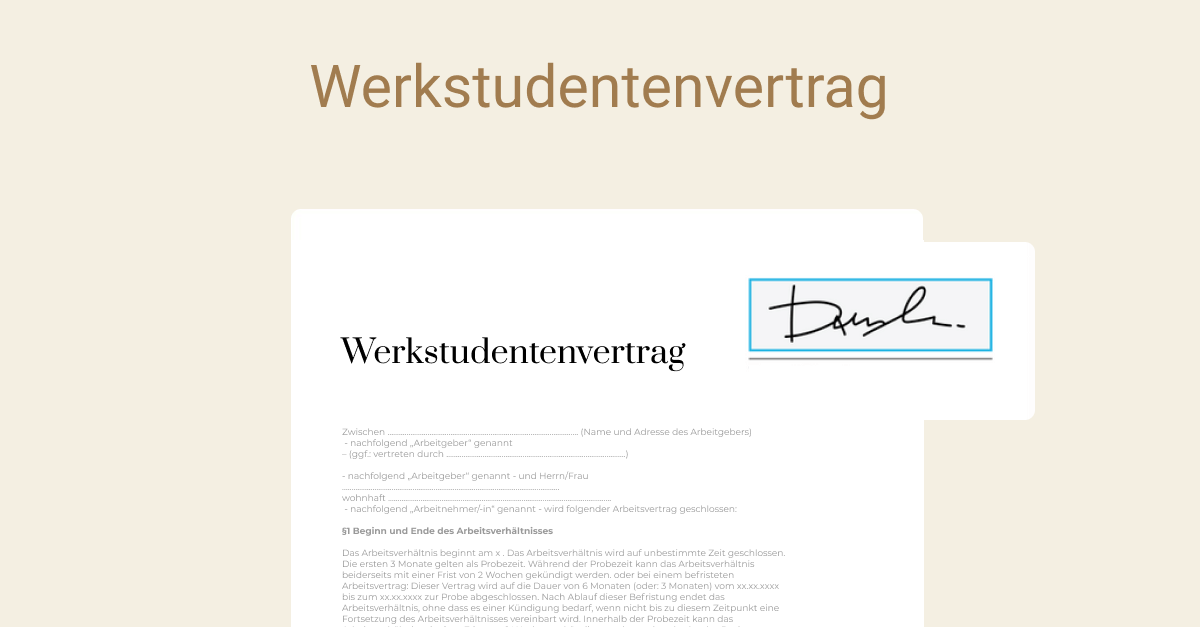 Werkstudentenvertrag: Muster, Vorlagen, & Steuern