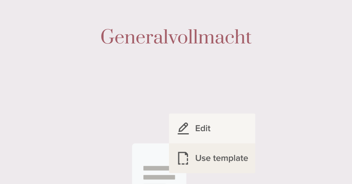 Generalvollmacht Vorlage: Muster Als PDF & WORDX