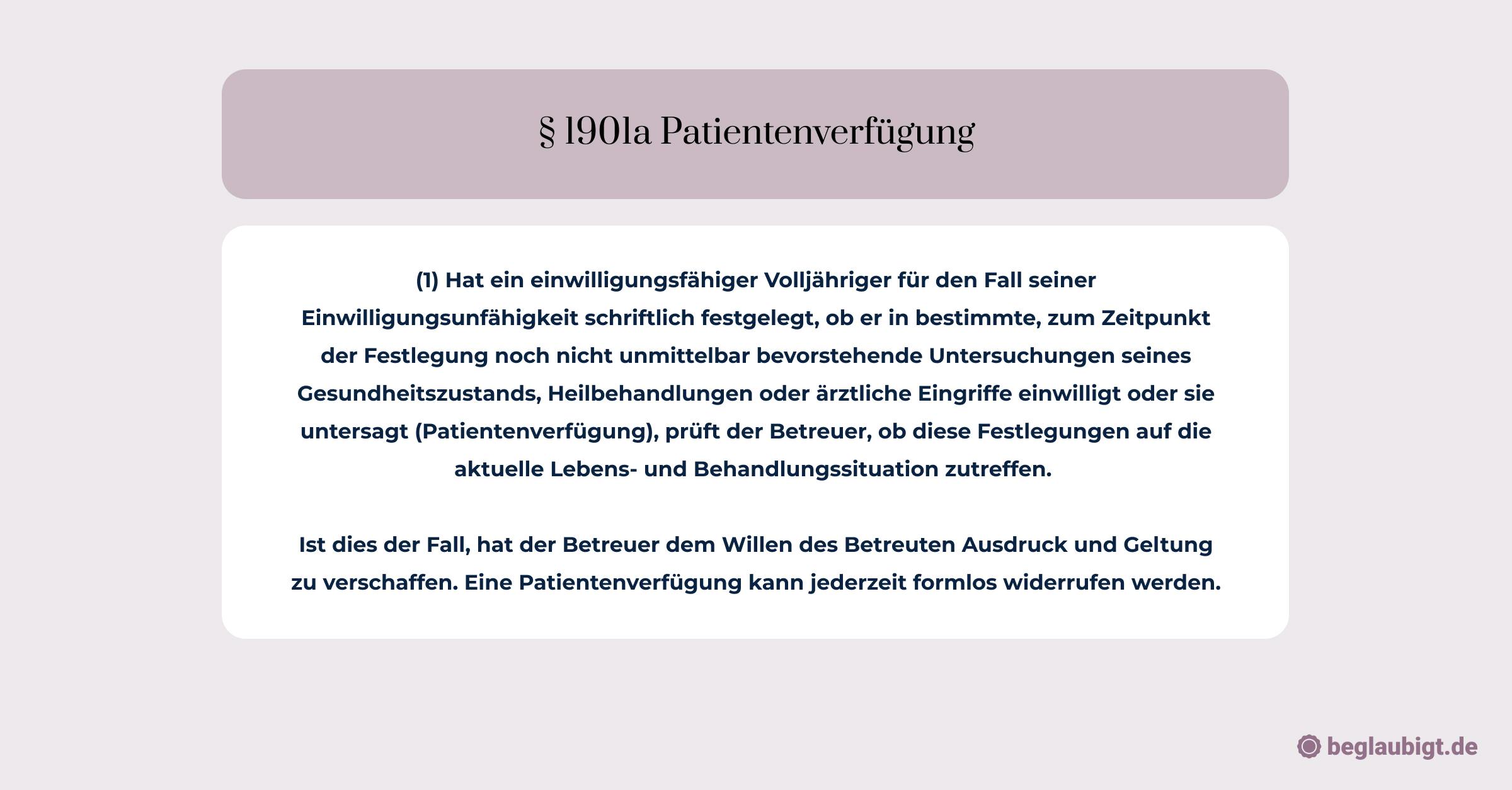 Patientenverfügung was ist das