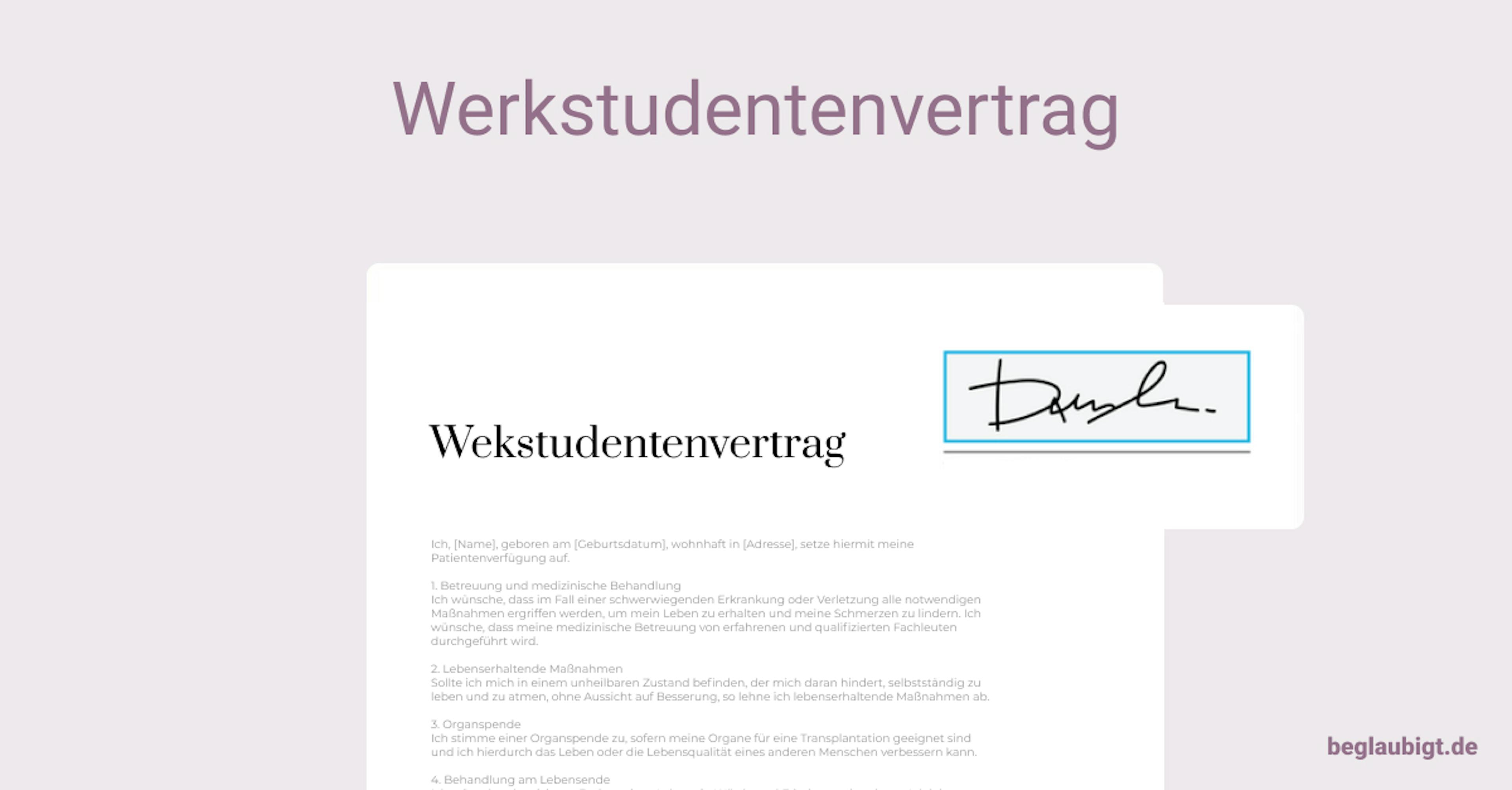 Werkstudentenvertrag Muster