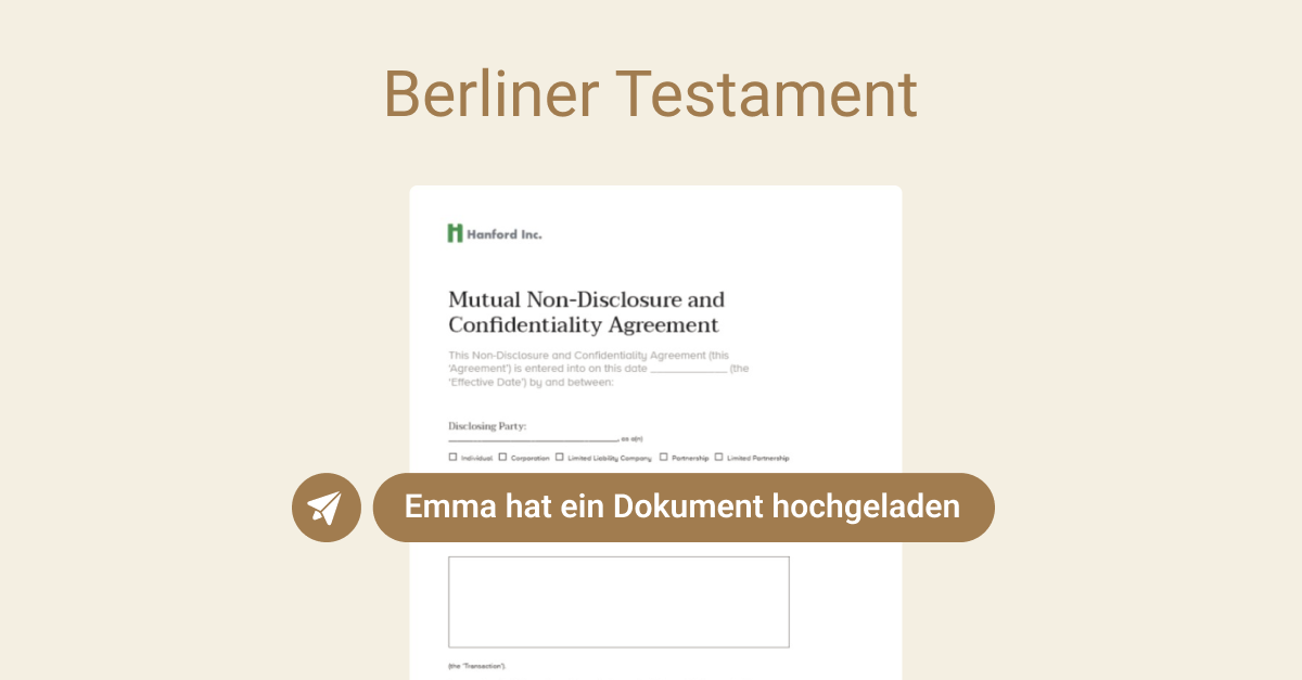 Berliner Testament Vorlage: PDF Muster Zum Download