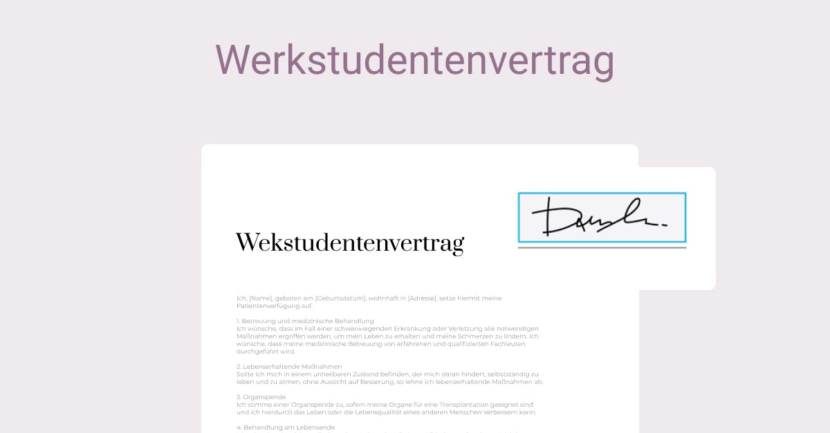 Werkstudentenvertrag Muster & Vorlage als PDF oder Word