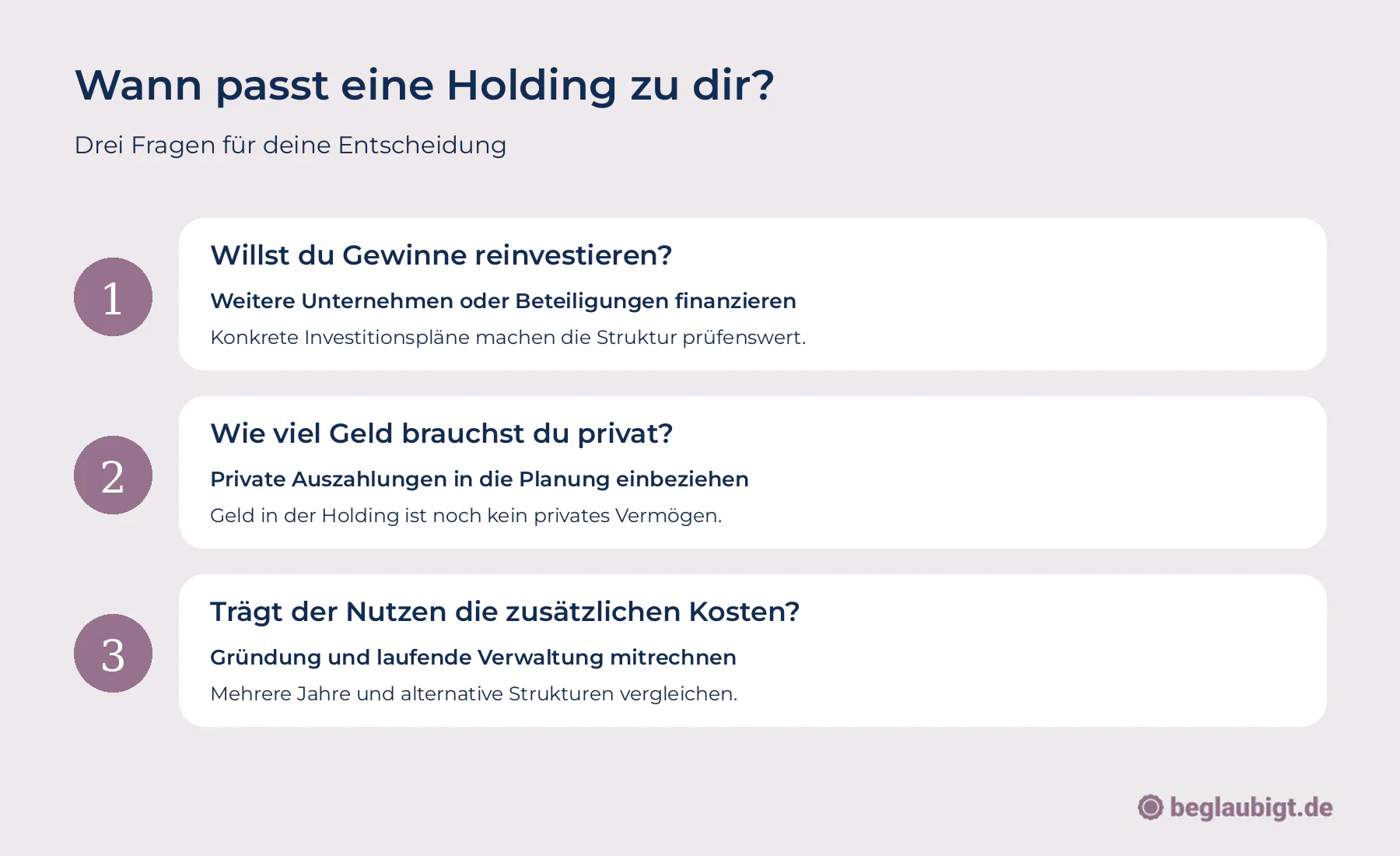Wann passt eine Holding zu dir?