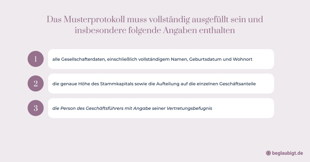 Musterprotokoll GmbH