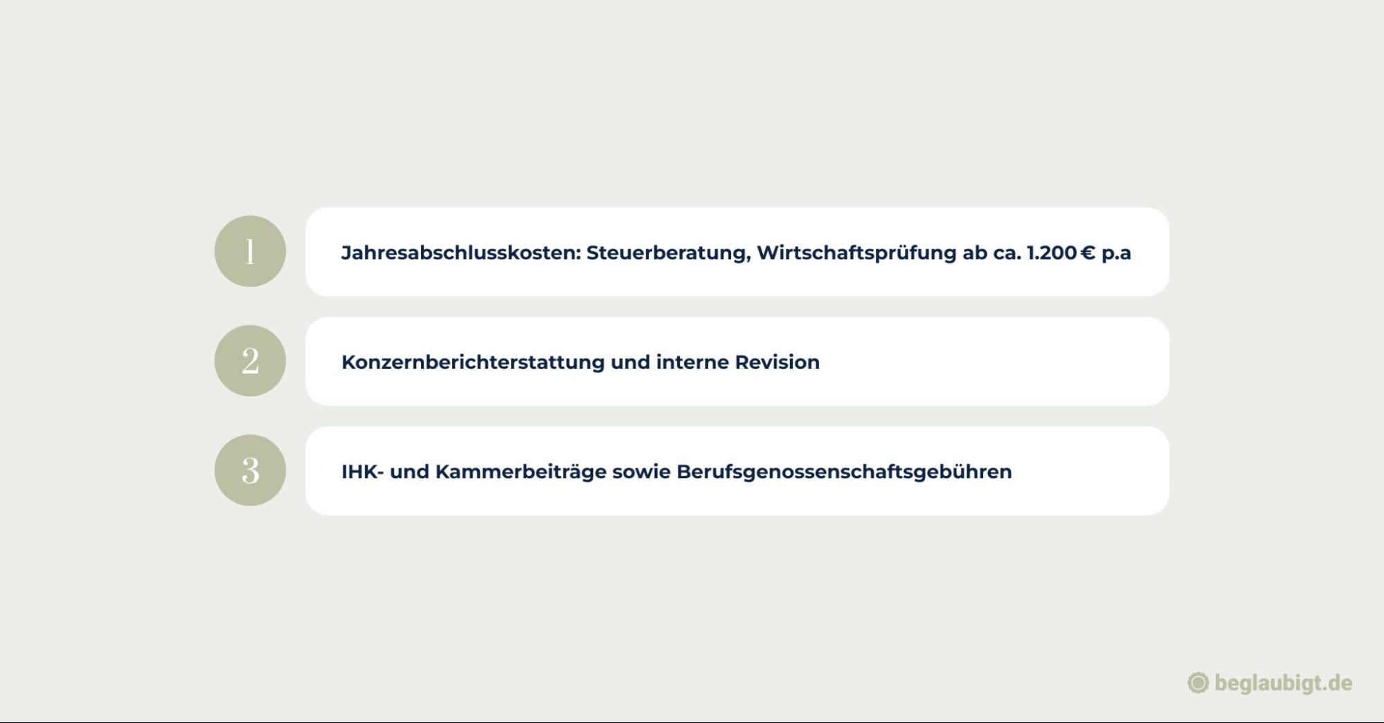 Holding Gründen Kosten