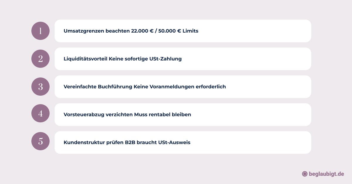 Wann lohnt sich die Kleinunternehmerregelung und wann ist sie eher nachteilig?