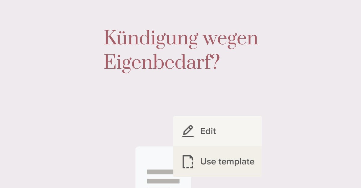 Kündigung wegen Eigenbedarf? Das sollten Sie wissen!