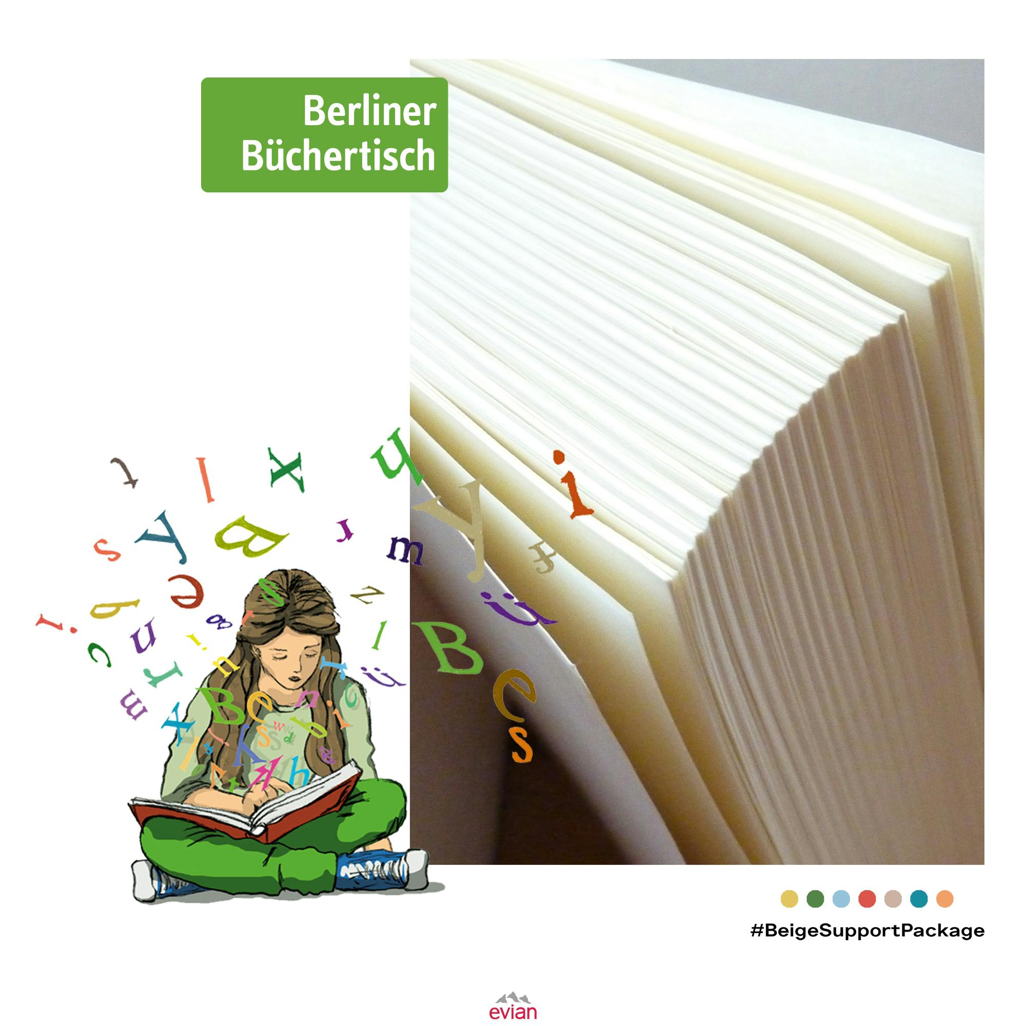 #BeigeSupportPackage x evian®: Hallo, wir sind der Berliner Büchertisch