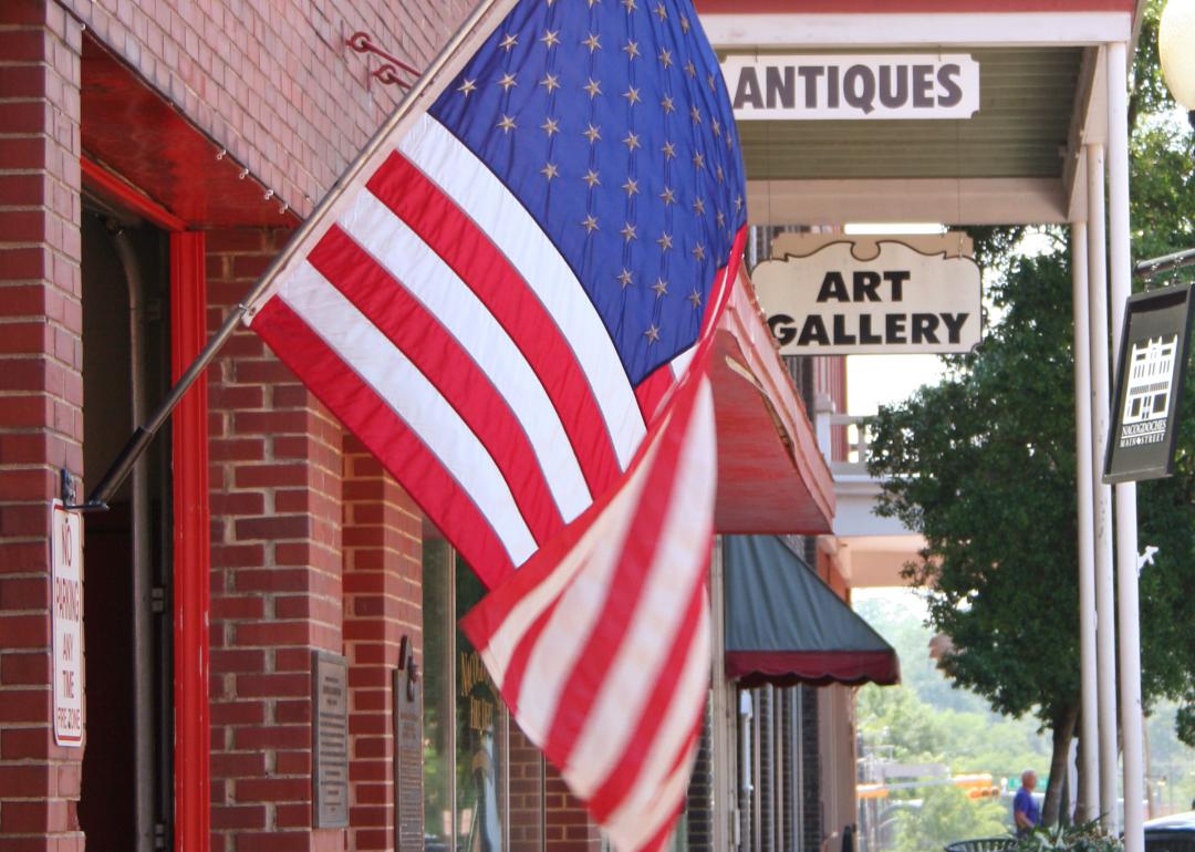 American flag waving in Texas