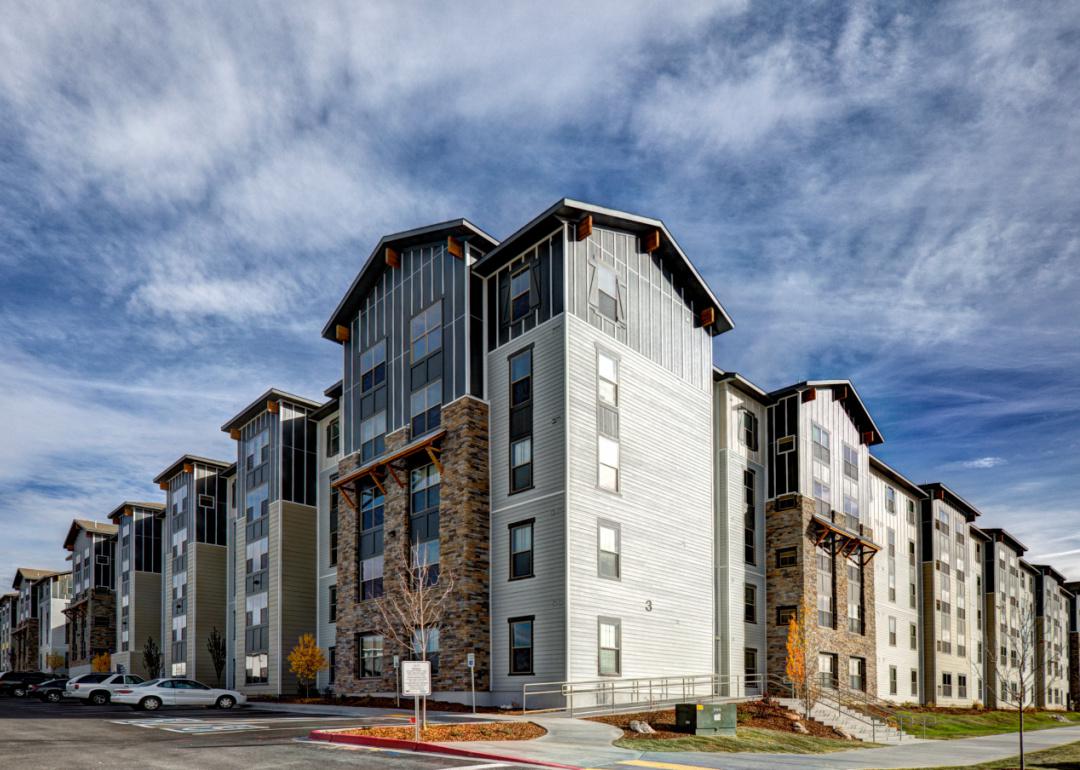 buildings and clear blue skies in Idaho