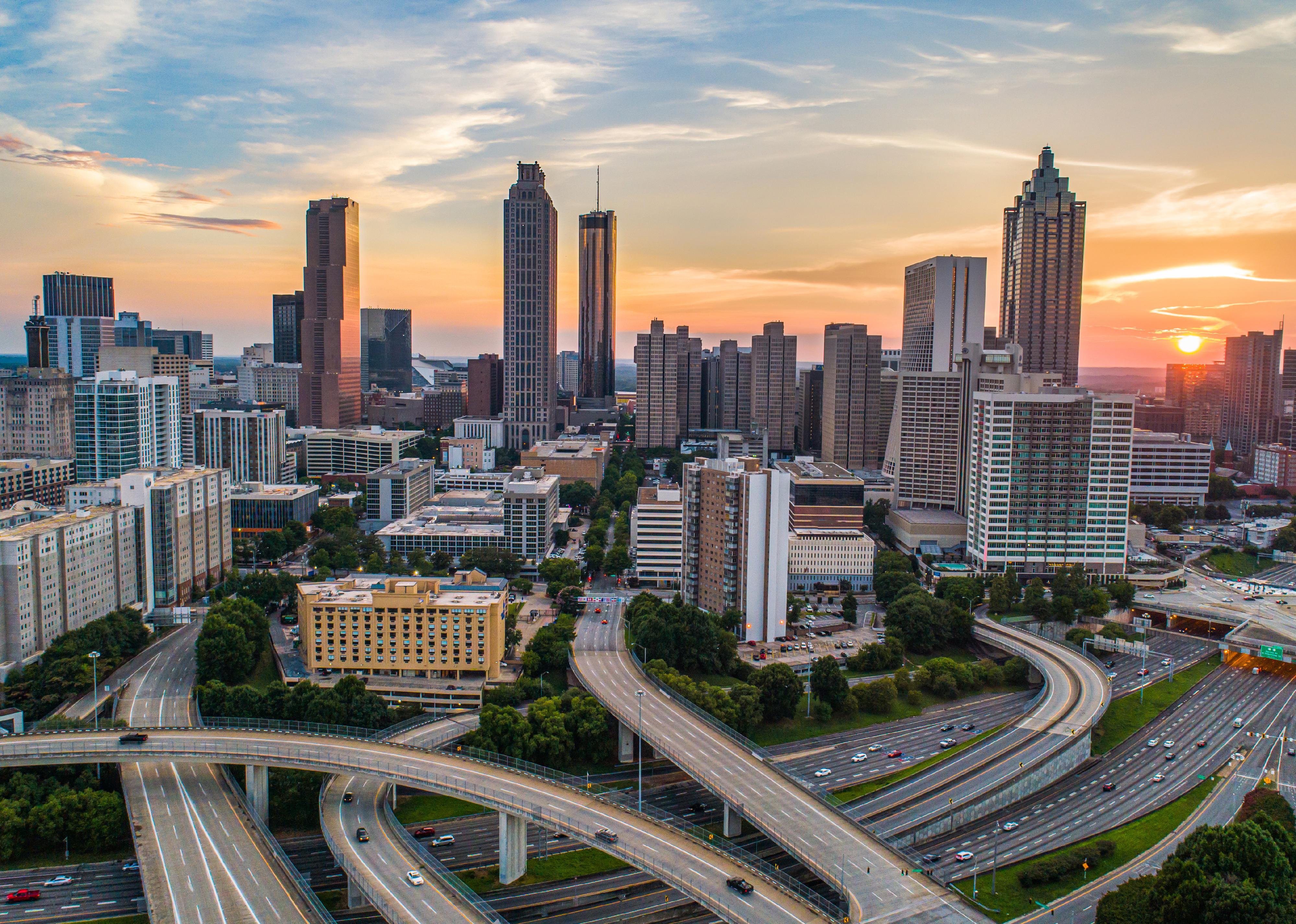 A photo of the Atlanta city skyline