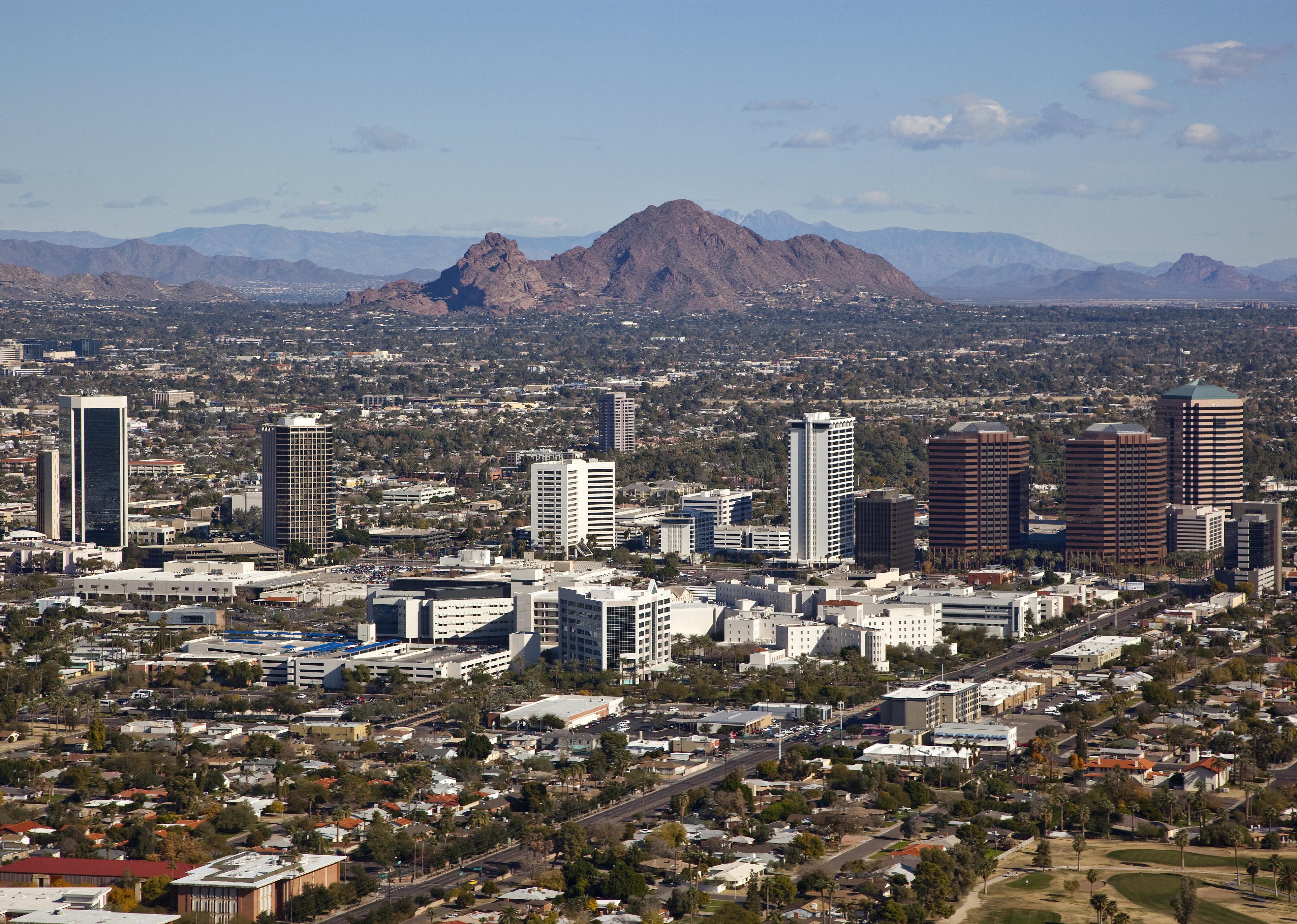 A photo of the Phoenix skyline, an area with high investment