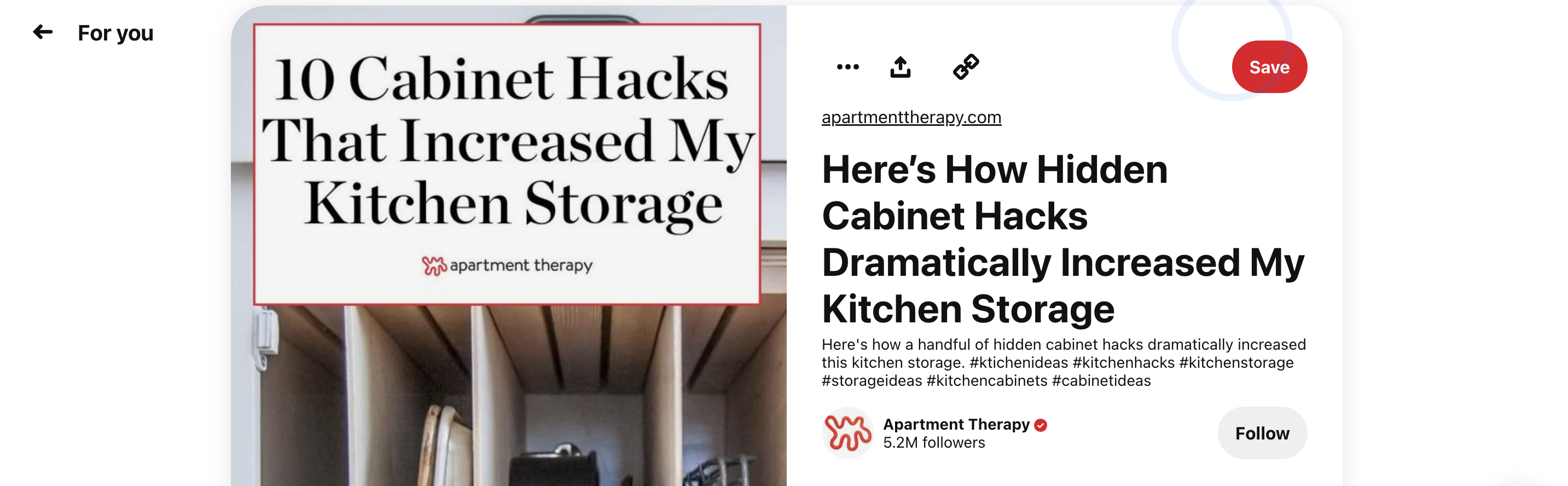 Kitchen cabinet hacks on Pinterest
