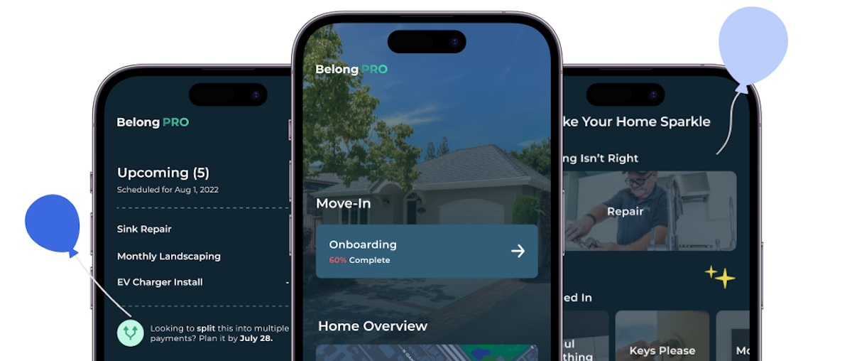 A screenshot of Belong's home management app