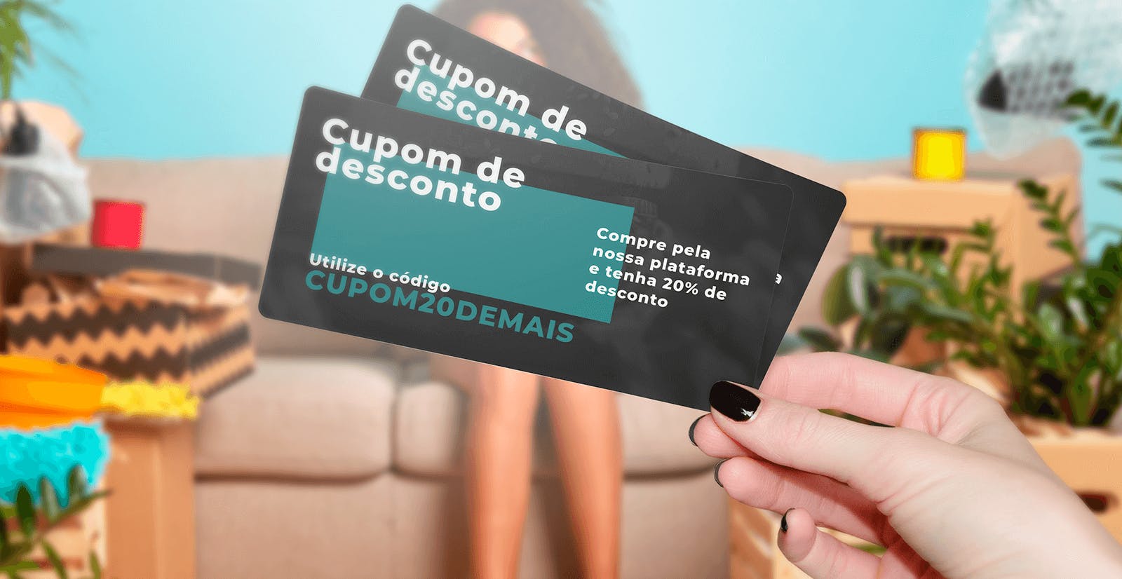 Mao segurando cupons de desconto