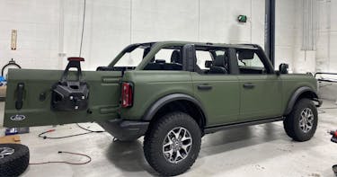 Vehicle in the shop
