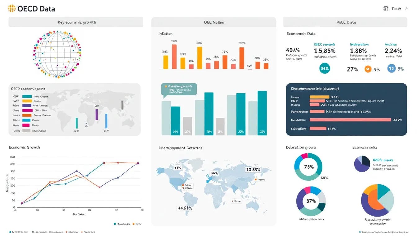 Wykres przedstawiający dane i statystyki OECD.
