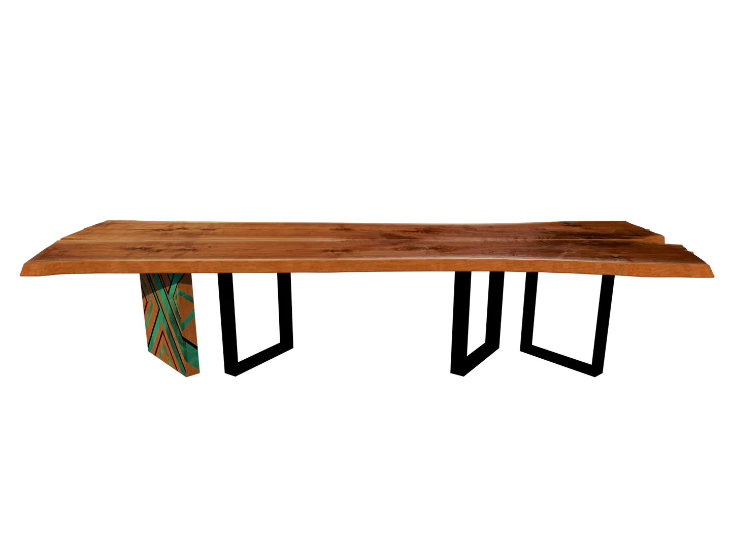 Live Edge Dining Table (Green Malachite)