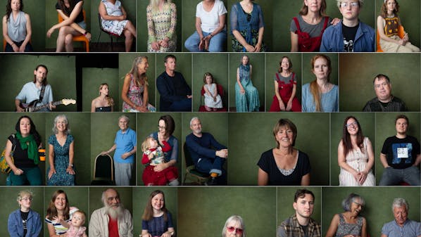 a host of portraits and headshots taken at the Pound Arts Centre
