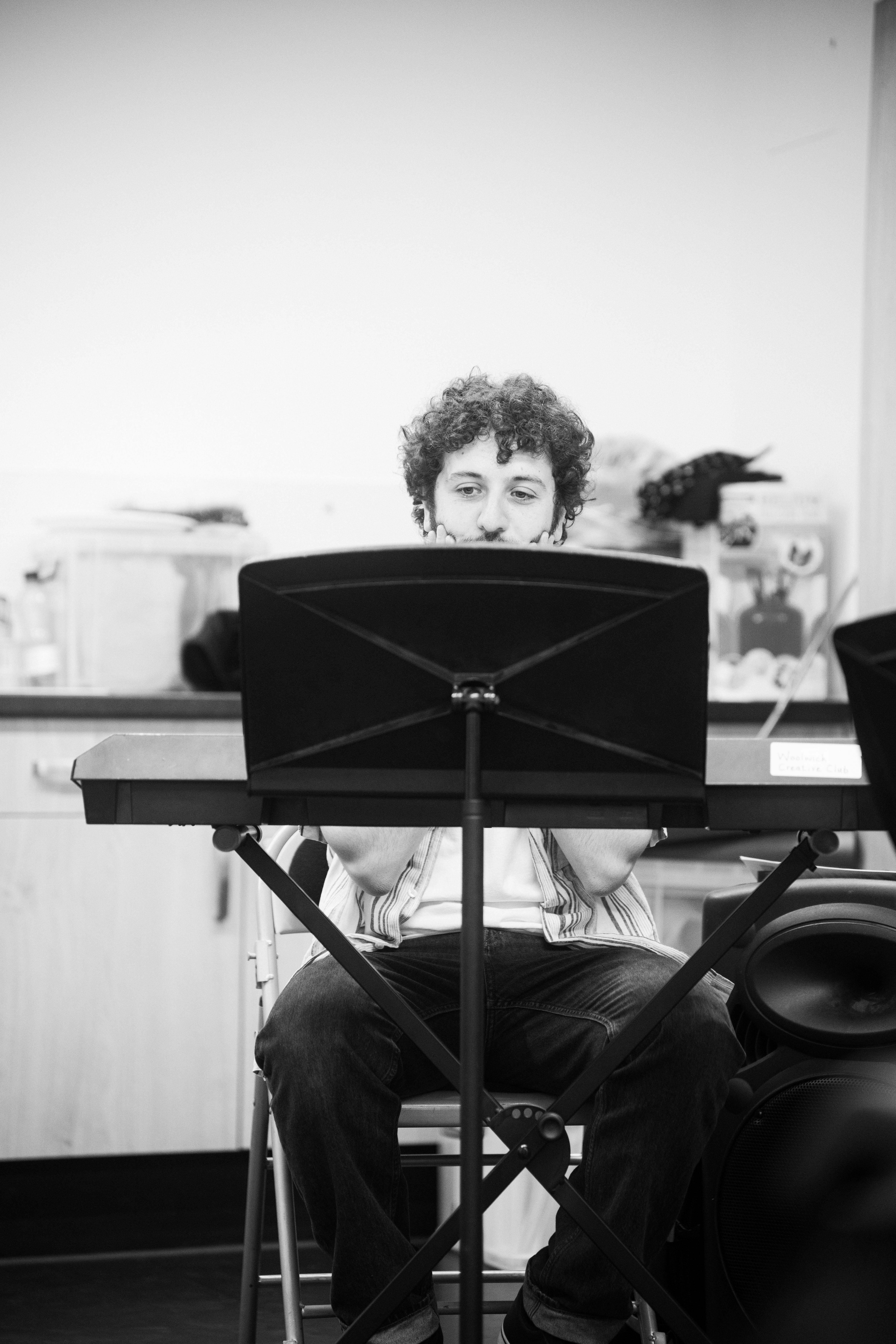 a musician rehearsing in London