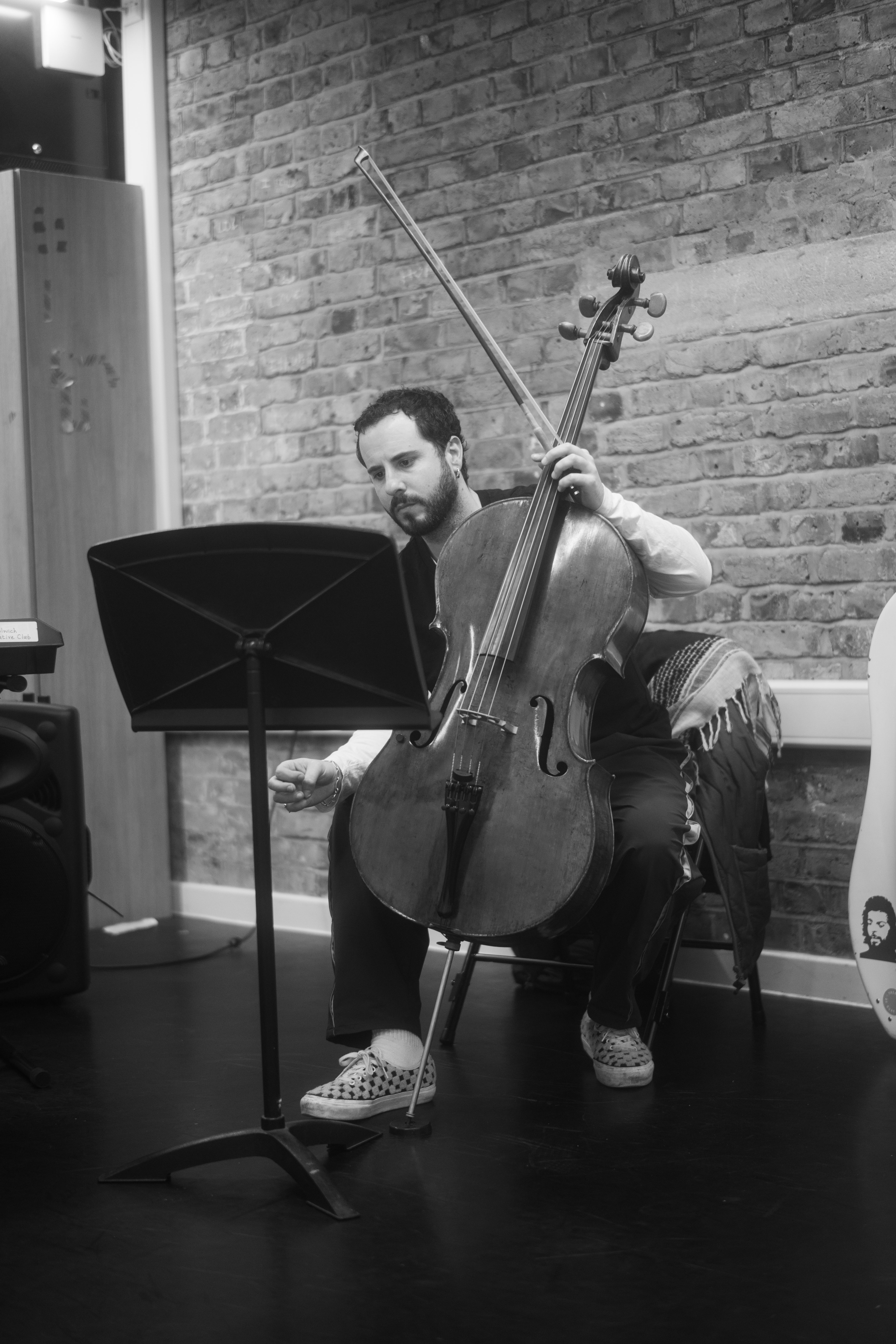 a musician rehearsing in London 