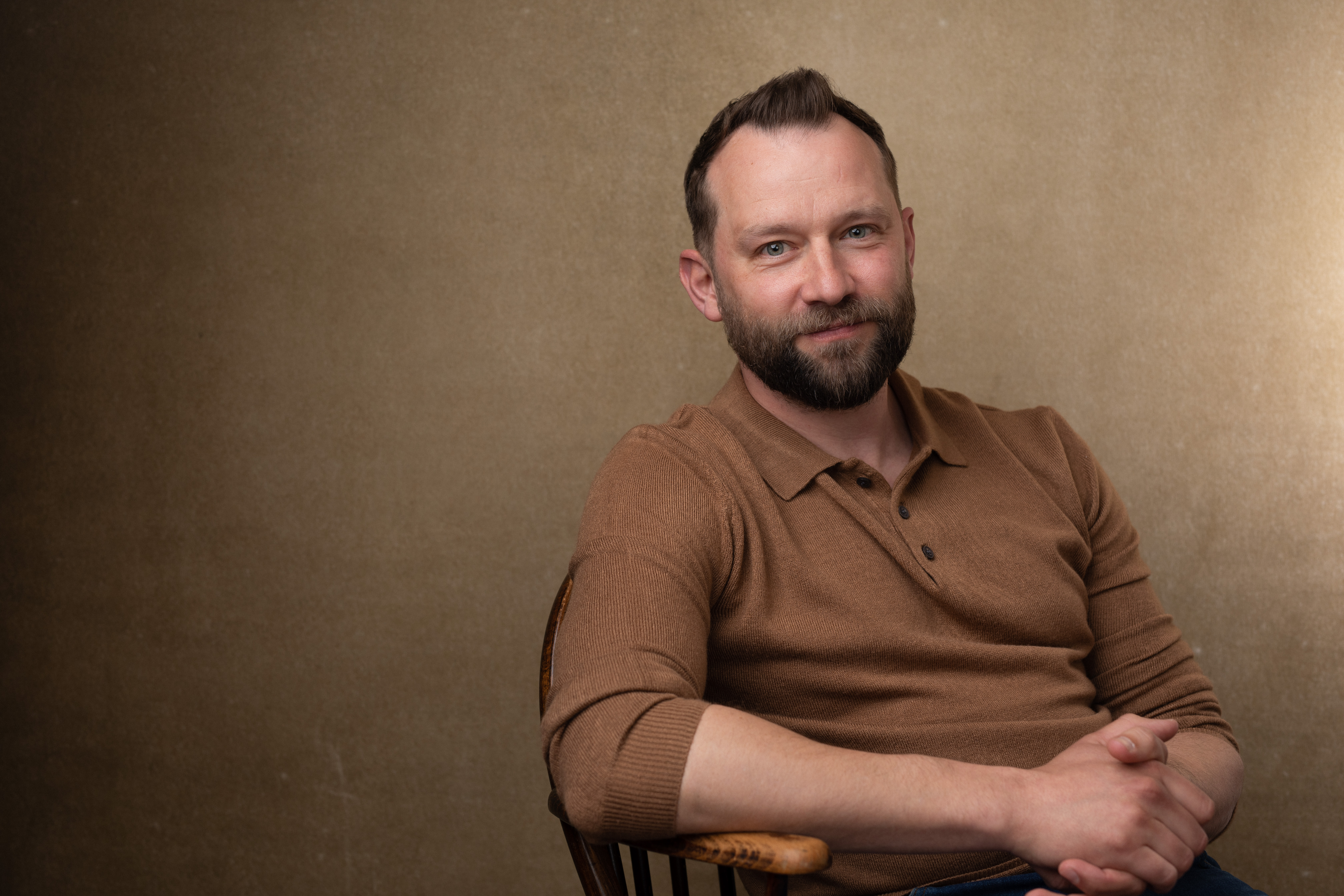 an editorial photo of a London actor 