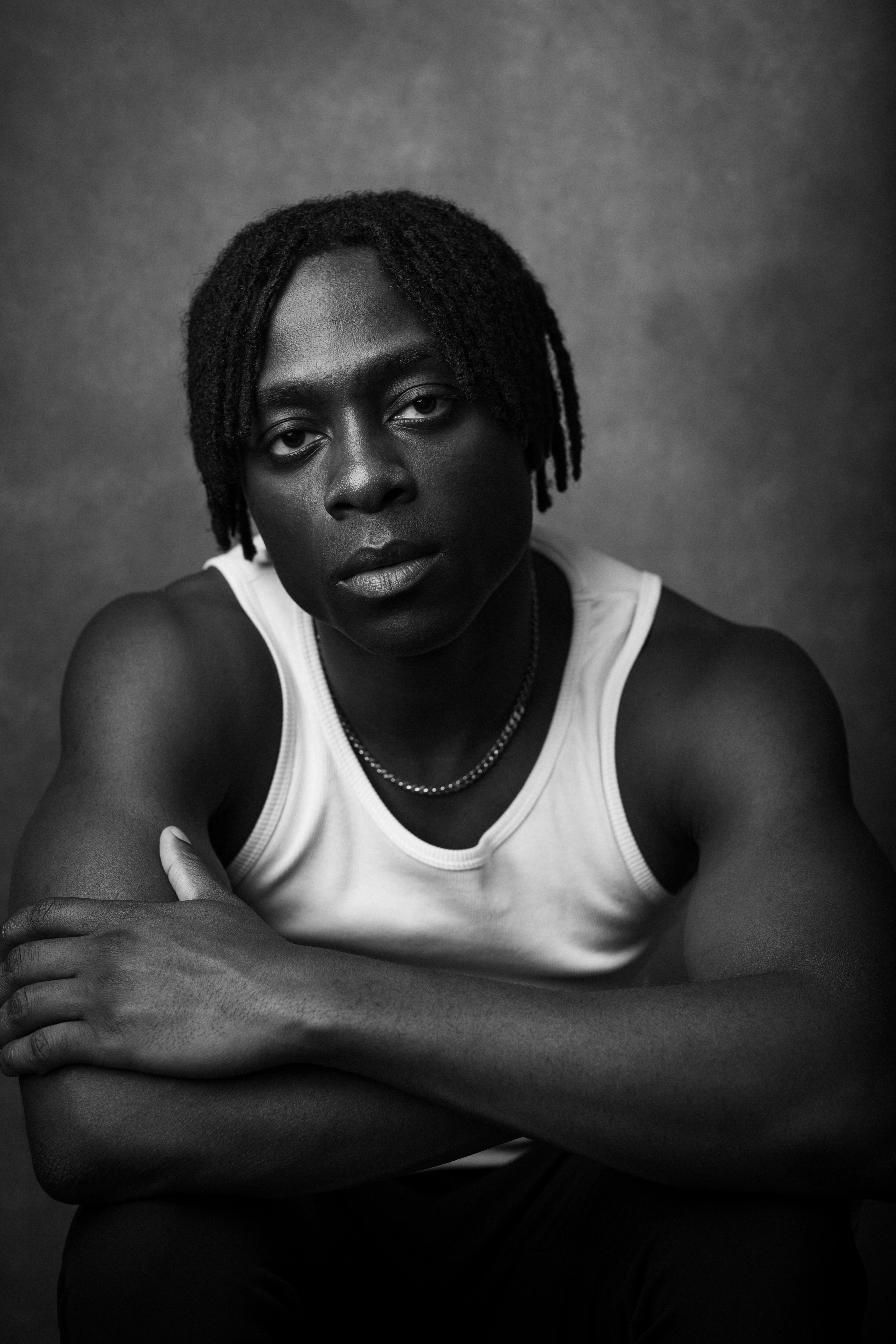 black and white headshot