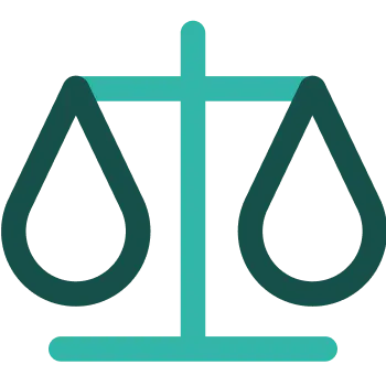 beqom's pay equity and transparency logo. A scale with equal weights