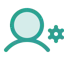 user with gear icon