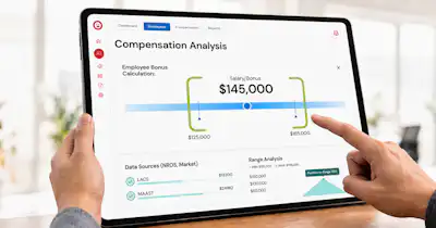 UX displaying a salary range with parameters