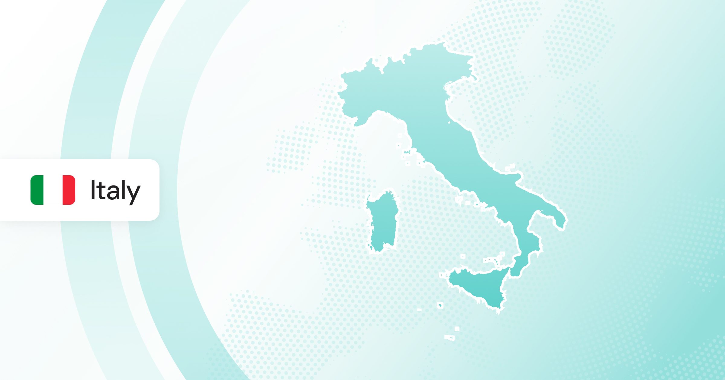 A map of Italy.